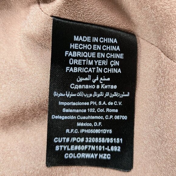 Bebe Silk Shell with Brass Sequins and Tie Neck Size Medium - Picture 9 of 9